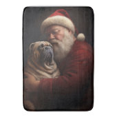 Deel Pei met Kerstman Feestelijke Kerstmis Badmat (Voorkant Verticaal)