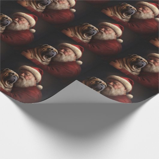 Deel Pei met Kerstman Feestelijke Kerstmis Cadeaupapier (Hoek)