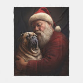 Deel Pei met Kerstman Feestelijke Kerstmis Fleece Deken (Voorkant)