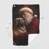 Deel Pei met Kerstman Feestelijke Kerstmis Golfhanddoek (Insitu)