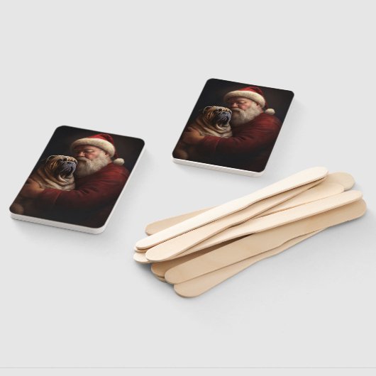 Deel Pei met Kerstman Feestelijke Kerstmis Handwaaier (Niet-gemonteerd)