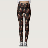 Deel Pei met Kerstman Feestelijke Kerstmis Leggings (Voorkant)