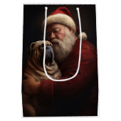 Deel Pei met Kerstman Feestelijke Kerstmis Medium Cadeauzakje (Achterkant)