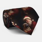 Deel Pei met Kerstman Feestelijke Kerstmis Stropdas (Opgerold)