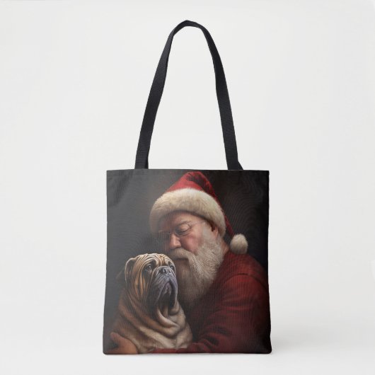 Deel Pei met Kerstman Feestelijke Kerstmis Tote Bag (Voorkant)