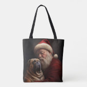Deel Pei met Kerstman Feestelijke Kerstmis Tote Bag (Achterkant)