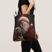 Deel Pei met Kerstman Feestelijke Kerstmis Tote Bag (Dichtbij)
