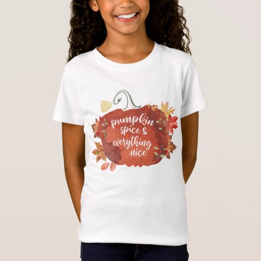 Deel Pumpkin Spice & Everything Nice Thanksgiving T-shirt (Voorkant)