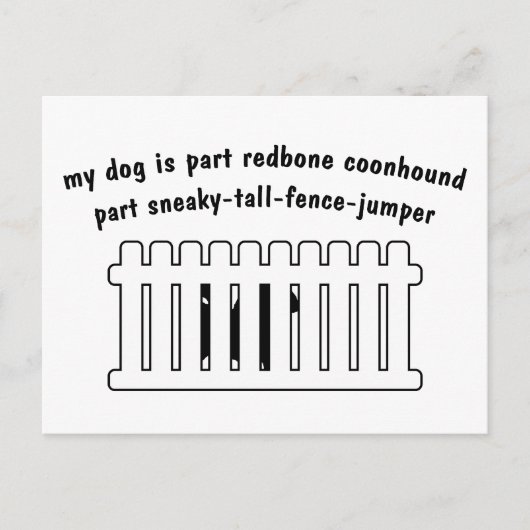 Deel Redbone Coonhound Part Fence-Jumper Briefkaart (Voorkant)