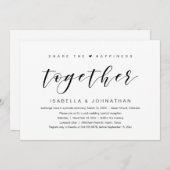 Deel samen het geluk, Wedding Elopement Kaart (Voorkant / Achterkant)