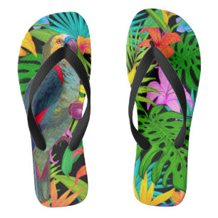 DEEL TROPISCHE VOGELS TEENSLIPPERS
