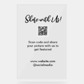 Deel uw afbeelding scan QR-code website toevoegen Acryl Bord (Voorkant)