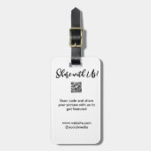 Deel uw afbeelding scan QR-code website toevoegen  Bagagelabel (Voorkant verticaal)