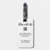 Deel uw afbeelding scan QR-code website toevoegen  Bagagelabel (Achterkant verticaal)