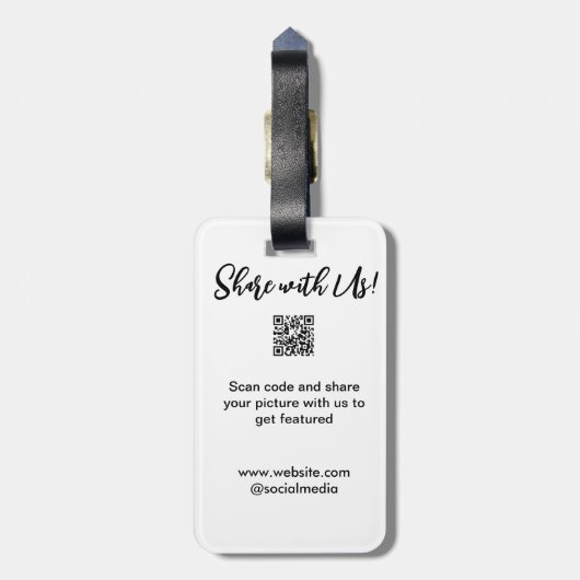 Deel uw afbeelding scan QR-code website toevoegen  Bagagelabel (Achterkant verticaal)