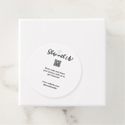 Deel uw afbeelding scan QR-code website toevoegen  Bedankjes Labels (In situ)