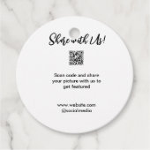 Deel uw afbeelding scan QR-code website toevoegen  Bedankjes Labels (Voorkant)