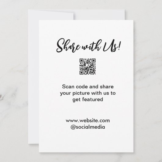 Deel uw afbeelding scan QR-code website toevoegen Bedankkaart (Voorkant)