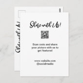 Deel uw afbeelding scan QR-code website toevoegen  Briefkaart (Voorkant / Achterkant)