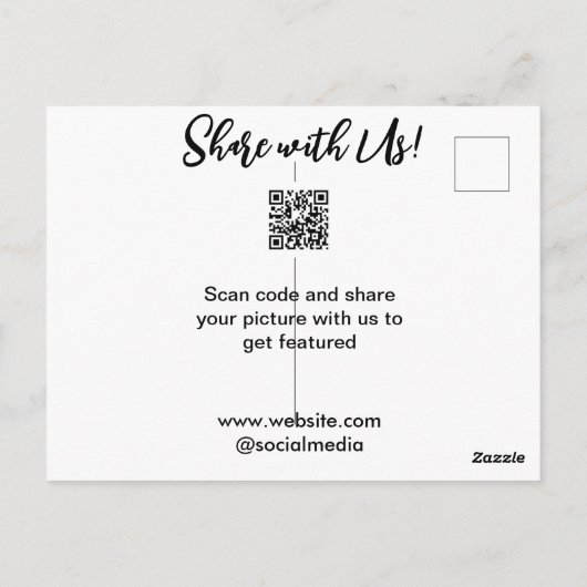 Deel uw afbeelding scan QR-code website toevoegen Briefkaart (Achterkant)