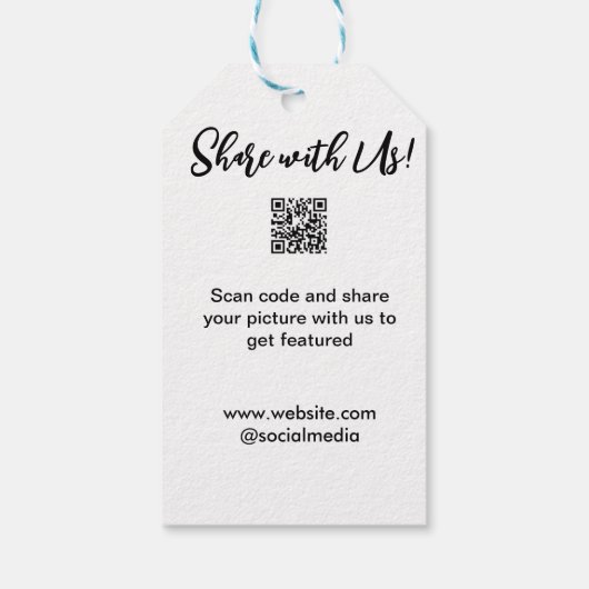 Deel uw afbeelding scan QR-code website toevoegen  Cadeaulabel (Achterkant)