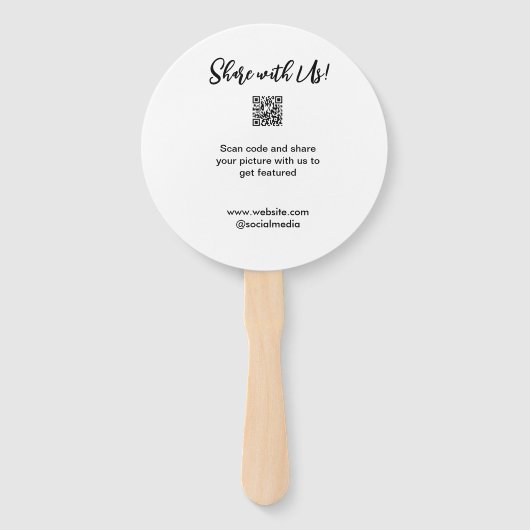 Deel uw afbeelding scan QR-code website toevoegen Handwaaier (Voorkant)