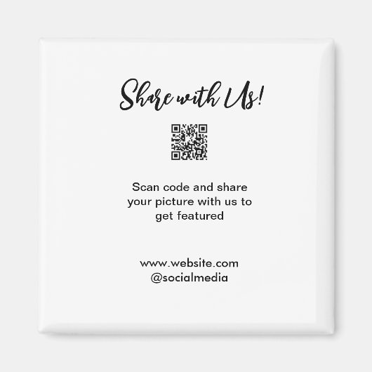 Deel uw afbeelding scan QR-code website toevoegen Magneet (Voorkant)