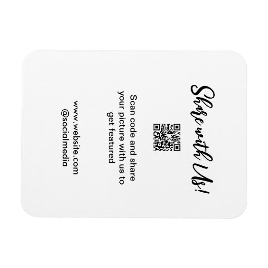 Deel uw afbeelding scan QR-code website toevoegen Magneet (Horizontaal)