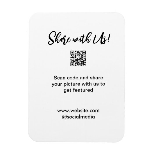 Deel uw afbeelding scan QR-code website toevoegen Magneet (Verticaal)