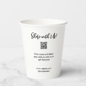 Deel uw afbeelding scan QR-code website toevoegen Papieren Bekers (Achterkant)
