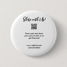 Deel uw afbeelding scan QR-code website toevoegen  Ronde Button 5,7 Cm