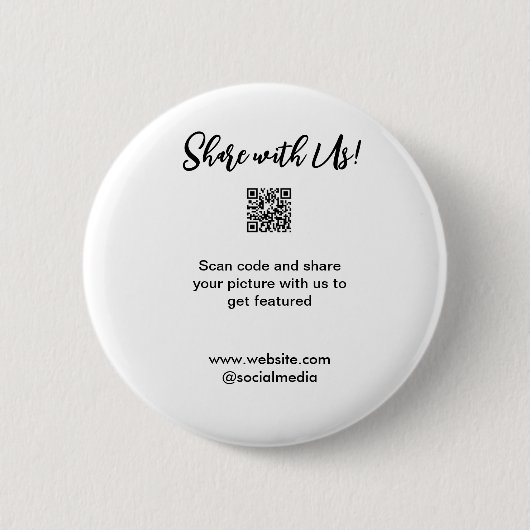 Deel uw afbeelding scan QR-code website toevoegen  Ronde Button 5,7 Cm (Voorkant)