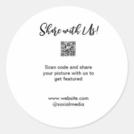 Deel uw afbeelding scan QR-code website toevoegen  Ronde Sticker