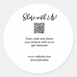 Deel uw afbeelding scan QR-code website toevoegen Ronde Sticker
