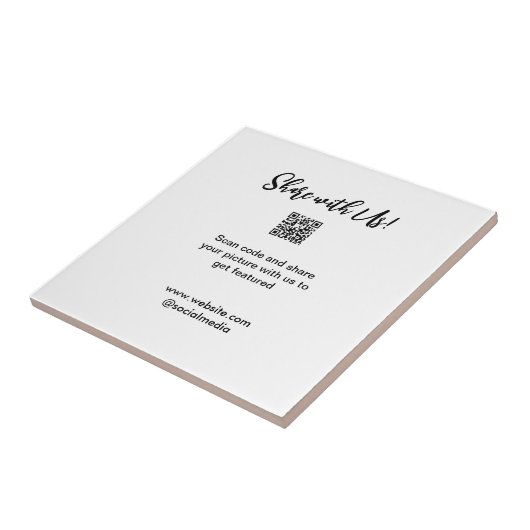 Deel uw afbeelding scan QR-code website toevoegen Tegeltje (Zijkant)