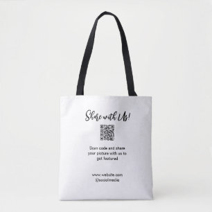 Deel uw afbeelding scan QR-code website toevoegen Tote Bag