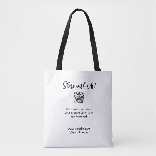 Deel uw afbeelding scan QR-code website toevoegen Tote Bag (Voorkant)