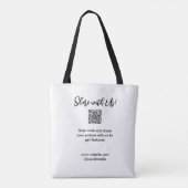 Deel uw afbeelding scan QR-code website toevoegen Tote Bag (Achterkant)