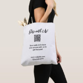 Deel uw afbeelding scan QR-code website toevoegen Tote Bag (Dichtbij)