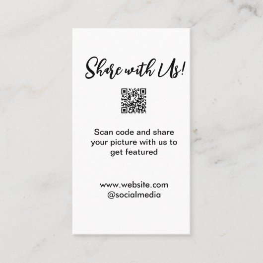 Deel uw afbeelding scan QR-code website toevoegen Visitekaartje (Voorkant)