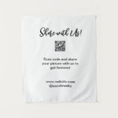 Deel uw afbeelding scan QR-code website toevoegen Wandkleed (Voorkant)