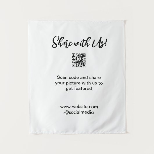 Deel uw afbeelding scan QR-code website toevoegen  Wandkleed (Voorkant)