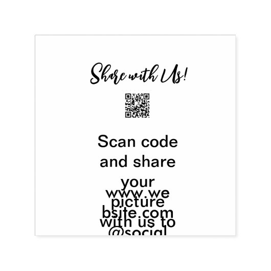Deel uw afbeelding scan QR-code website toevoegen Zelfinktende Stempel (Design)