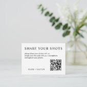 Deel uw foto's QR-code naar een fotoalbum bruiloft Informatiekaartje (Staand voorkant)
