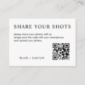 Deel uw foto's QR-code naar een fotoalbum bruiloft Informatiekaartje (Voorkant)
