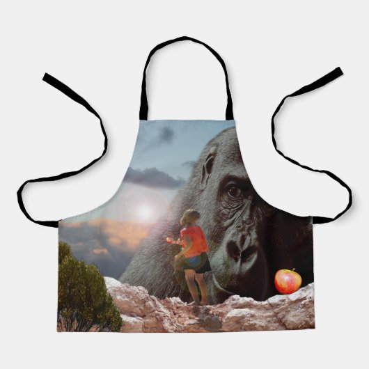Deel uw lunch met een gorilla, Kinder Schort (Voorkant)