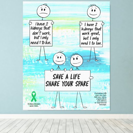 Deel uw reserve met een donatie van de levende nie canvas afdruk (Insitu (Houten vloer))