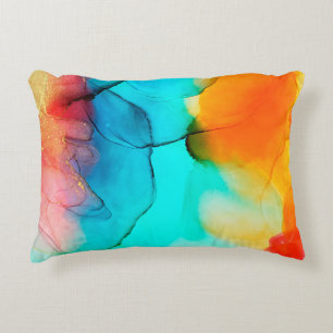 Deel van alcoholschilderende inkt, macrofoto, abst accent kussen