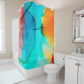 Deel van alcoholschilderende inkt, macrofoto, abst douchegordijn (In situ)