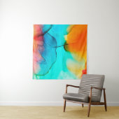 Deel van alcoholschilderende inkt, macrofoto, abst wandkleed (In situ)